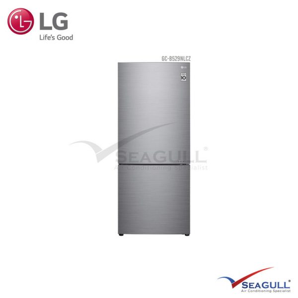 LG IEC Gross 454L Platinum Silver Bottom Freezer With Inverter Linear Compressor & Doorcooling+